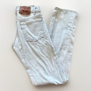 Vintage Levis 501 Jeans Womens 26 x 33 Pinstripe Denim 90s 80s‎ Straight Leg